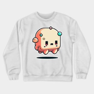 Cute happy kawaii 8-bit 16-bit pixel character Crewneck Sweatshirt